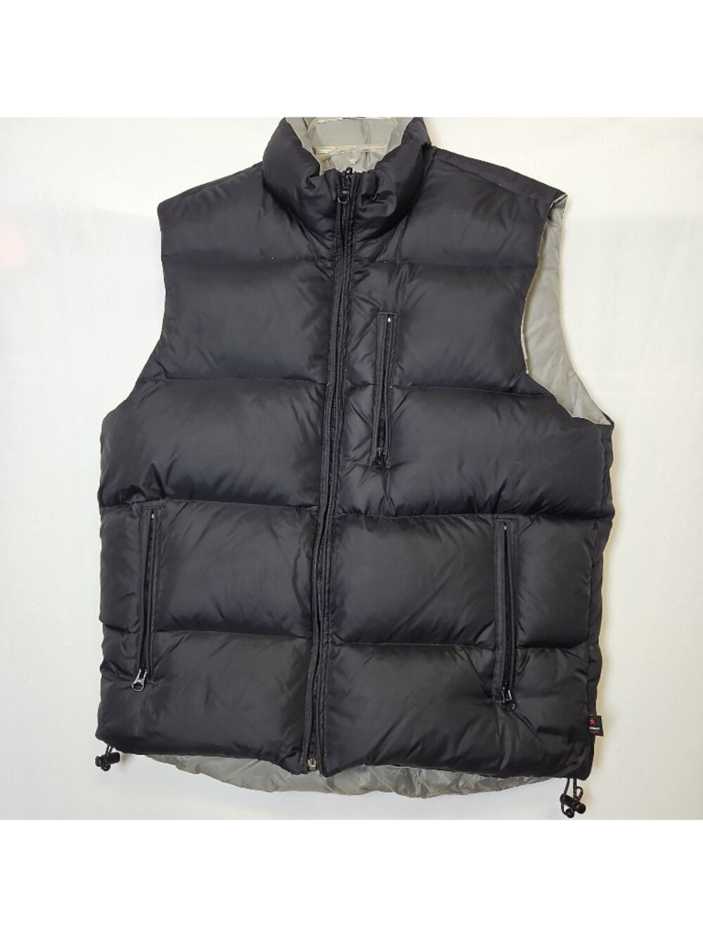 Vtg Old Navy Puffer Vest Mens M Black Insulated Down & Feathers Full Zip Pockets